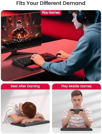 Vaydeer Keyboard Stand with Wrist Rest, Gaming Wrist Support Pad, Ergonomic Hand Rest Arm Soft Memory Foam for Palm Typing Comfort, Tilt Keyboard Riser Holder Lift Computer Desk Accessory Office Home