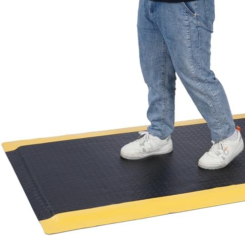 Anti Fatigue Mats Industrial 3' x 6' 15/16" Thick Ergonomic Standing Mat Commercial Heavy Duty Diamond Plate Shop Floor Mats Helps Relieve Back and Leg Soreness