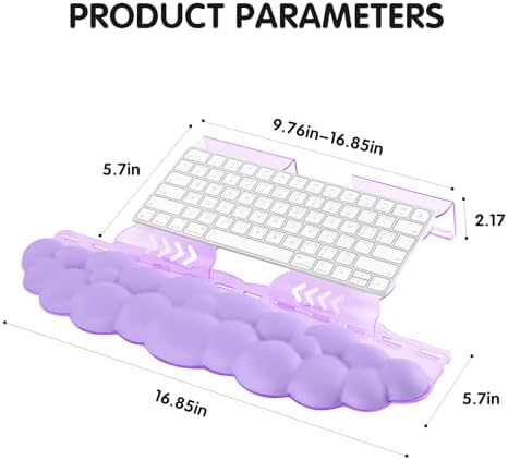 Purple Acrylic Keyboard Stand with Wrist Rest，Detachable/Adjustable Width