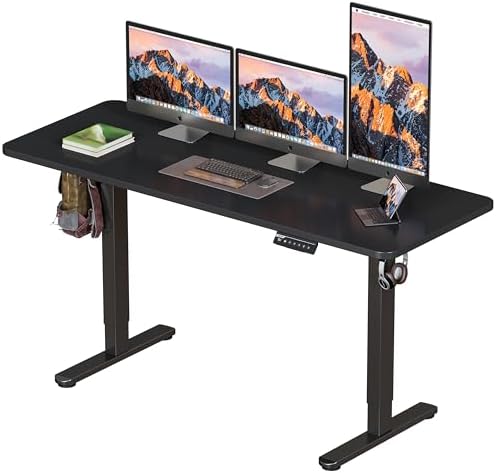 BIZUM Electric Standing Desk 63 x 24 Inch Computer Desk-Gaming Desk Black Home Office Desks Height Adjustable Memory Stand Up Computer Workstation