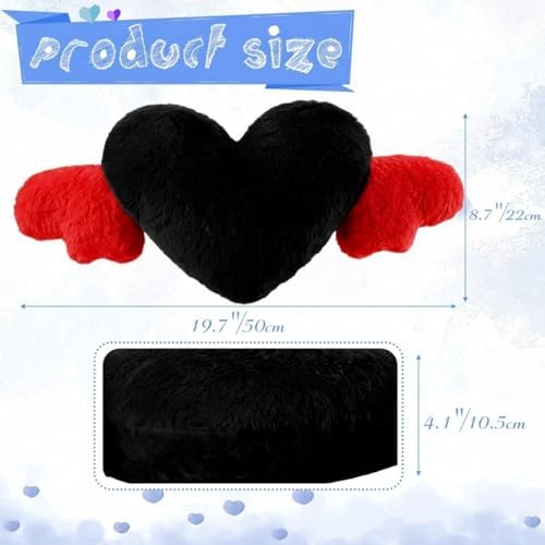 Macarrie 2 Pcs Heart Plush Car Headrest Pillow Angel Wings
