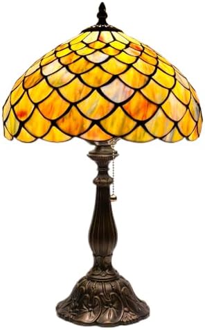 Tiffany Stained Glass Lamp Brown Scales Table Lamp
