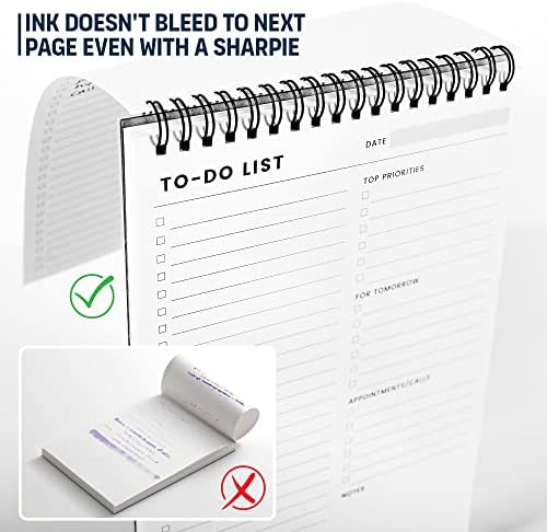 To Do List Notepad with Multiple Functional Sections, Spiral Daily Planner