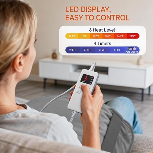 Heating Pad for Back, Weighted Heating Pad for Neck and Shoulders and Back, Birthday Gifts for Women, Mothers Day Gifts, Gifts for Mom Birthday, Dad Birthday Gift, Fathers Day,Grandma Gifts