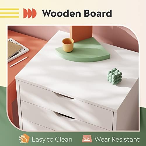 DEVAISE 5-Drawer Filing Cabinet Under Desk, Storage file Cabinet, White