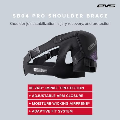EVS SB04 Pro Shoulder Brace Men, Compression Fit w/ReZro Protection, M