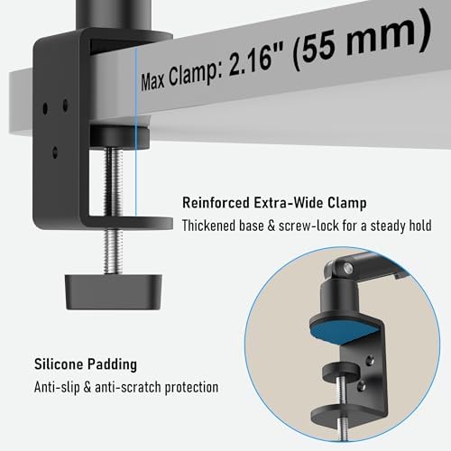 Portable Monitor Stand 15.6", Heavy Duty Tablet Arm Mount with Desk Clamp