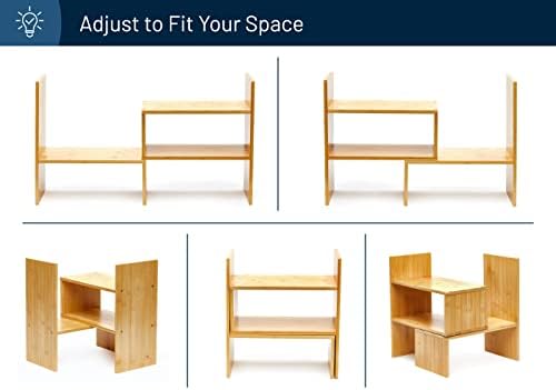RoyalHouse Natural Bamboo Desktop Organizer, Attractive Design, Stand Shelf for Books, Accessories and More, Home D?cor, Ideal Gift for Family & Friends