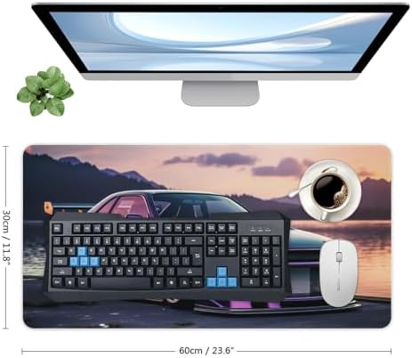 JDM Car R34 Large Mouse Pad Japanese Car Purple Sea Cool Desk Mat Computer Accessories Gaming Office Organizers Supplies Decor Essentials Keyboard Pads for Desk Rubber 30x60cm