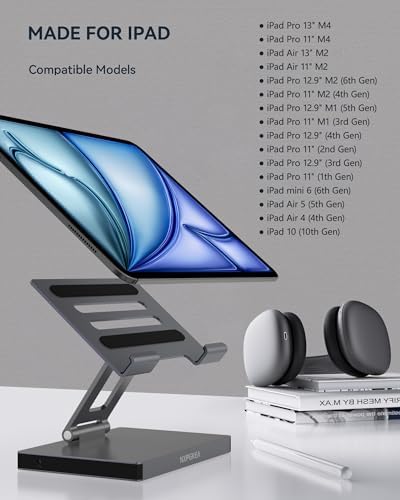 NXPGKEA iPad USB C Hub Stand, 9 in 1 Multiport Adapter for iPad Pro