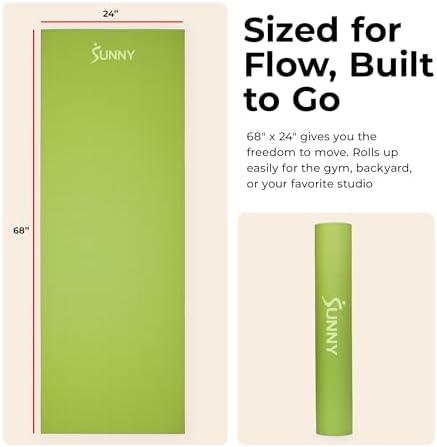 Sunny Health & Fitness Exercise Yoga Mats - Non-Slip Support for Home & Gym