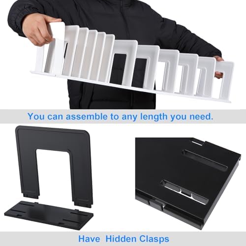 Adjustable File Sorter Accessories 6 Pieces Upright Plates, Expandable File Folder Holder Accessory, Desktop Binder Organizer, School Office File Organizer, Translucent Frosted