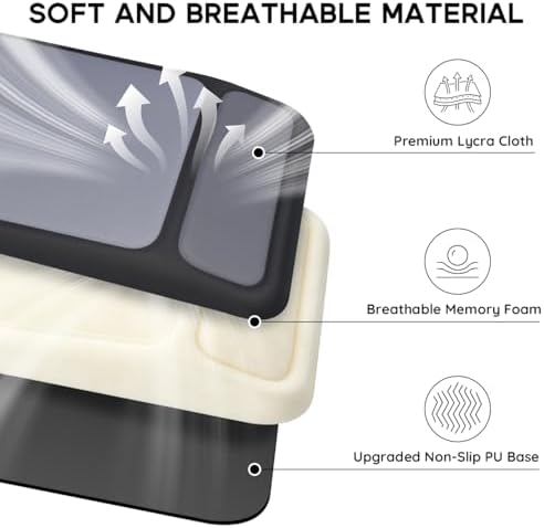 Ergonomic Mouse Pad with Wrist Rest, 8°Slope Design Memory Foam Support