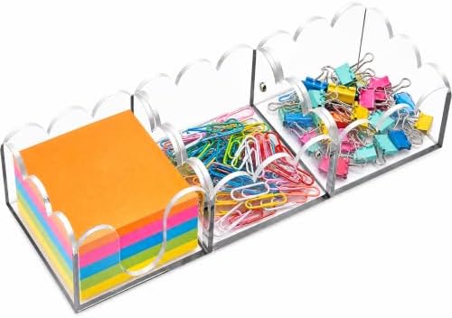 Magnetic Sticky Note Holder, 3-in-1 Clear Acrylic Desk Organizer