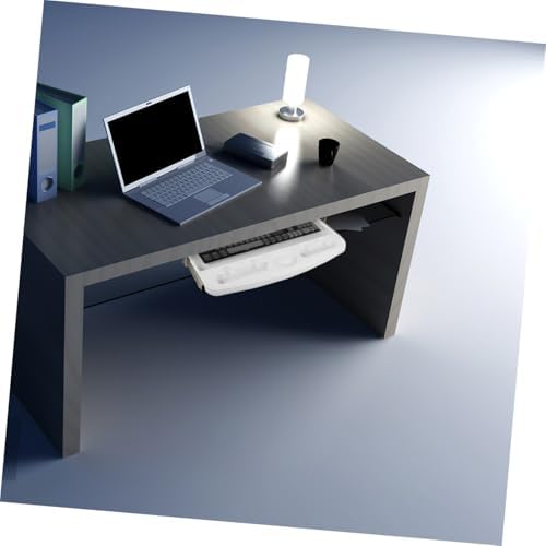 FOMIYES Desk Keyboard Tray Slide with Clamp High Load Abs Plastic Keyboard Shelf Pull for Office Desk Workspace Organizer