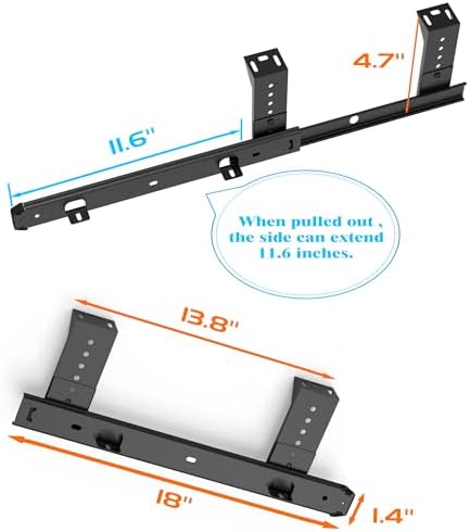 FRMSAET Drawer Slides 12/14/16/18 inch Cabinet Rails Hardware-18 inch Black
