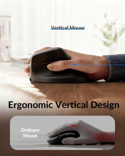 Keychron M5 1K Wireless Vertical Mouse with Thumb Wheel, Silent Clicks