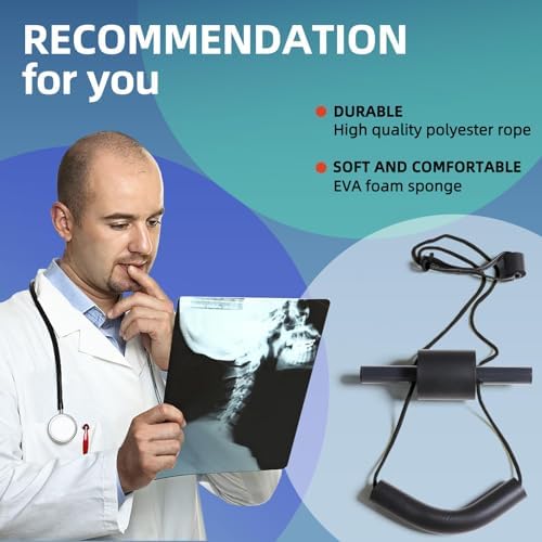 Comness Cervical Traction Device for Neck Pain Relief, Over The Door Neck Stretcher to Restore Natural Curve, Home Use Cervical Neck Traction (Thick)
