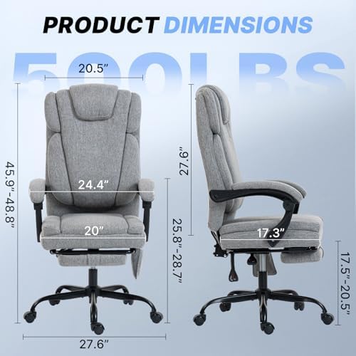 Massage Office Chair with Heat Reclining High Back Desk Chair