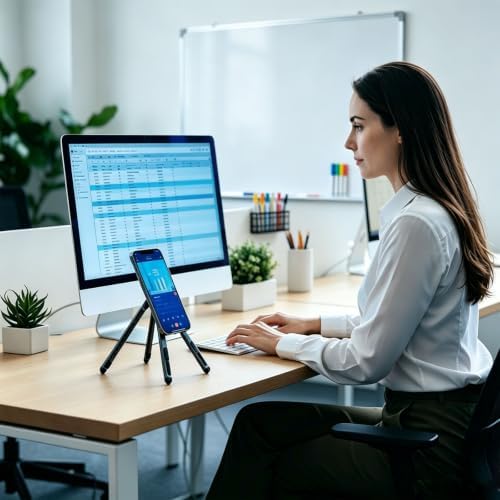 Foldable Laptop Stand, Adjustable w/Magnetic Phone Holder, Aluminum 10-16"
