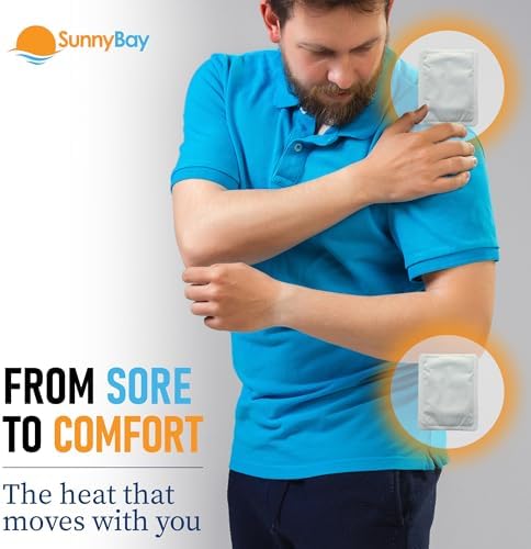 SunnyBay Adhesive Heat Patches for Neck, Knee and Back, 5x3 inch, 60 Count