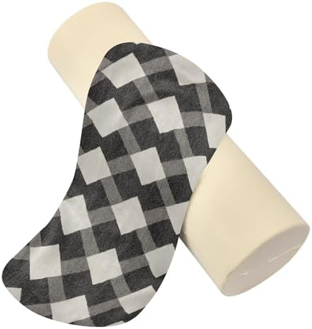 Bolster Pillow Spa Yoga Neck Roll Pillow Round Pillow Insert Cylinder Pillows Decorative Lumbar Support Pillow for Couch Argyle Plaid Dimgray