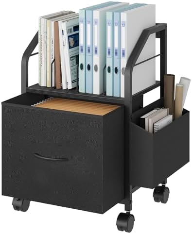 MAHANCRIS Small File Cabinet, Rolling Filing Cabinet for Under Desk