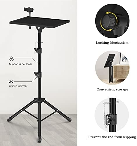 Facilife Projector Stand Tripod - Laptop Tripod Projector Stand Adjustable Height 22 to 47 Inch, Projector Tripod Stand, Tripod for Porjector, Projector Stand for Outdoor Movies