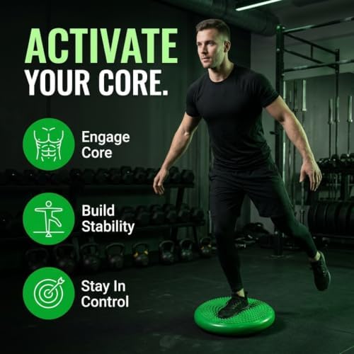 Hanstuten Wobble Seat Cushion Balance Disc - Rubber Wiggle Seat for Active Sitting, Office Desk Chair, and Core Strength Training