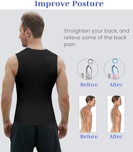 Compression Shirt Men Slimming Body Shaper Vest Crewneck Workout Tank Top