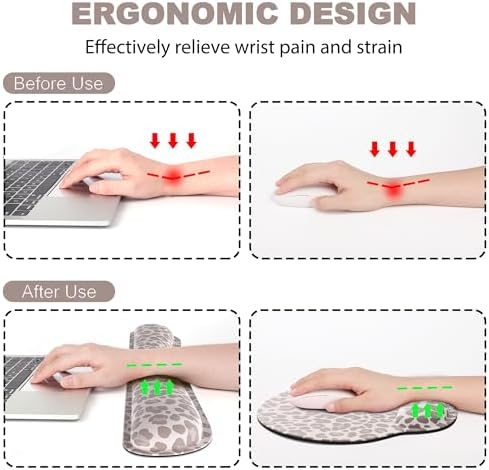 Ergonomic Mouse Pad with Wrist Rest and Keyboard Wrist Rest, Mousepad