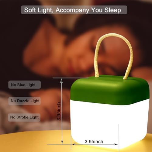 Portable Night Light for Kids,Rechargeable Bedside Lamp,Stepless Dimmable Portable Lantern,360° Lighting,Eye-Caring Table Lamp,3000K Warm Light,Perfect for Bedroom,Living Room,Camping and so on，Blue.