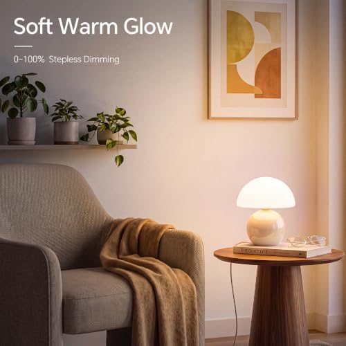 Dawnwake Mushroom Lamp Table Lamps Set of 2 for Bedroom Living Room,Cream