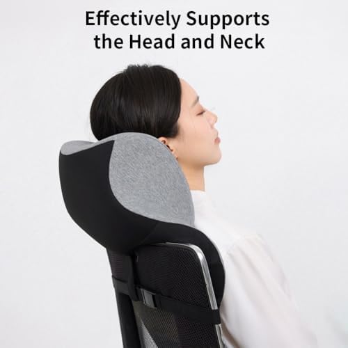 Office Chair Headrest, Adjustable Neck Support Pillow with Removable Washable Cover - Head Rest Attachment for Office Chairs and Wheelchairs, Neck Pillow for Desk Chair Napping (Pink)