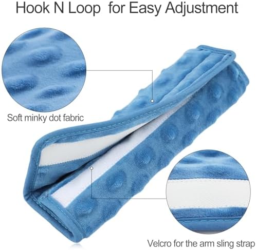 Cushioned Arm Sling Padding for Neck Slim Sling Pad Neck Strap Cushion Comfort Shoulder Support Rotator Cuff Surgery Arm Immobilizer Brace Carry Padded Cover Pillow Wrist Hand Injury, 2Pcs Denim Blue