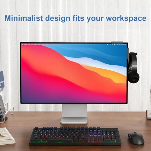 Headphone Holder for Screen (black 2 Pack)