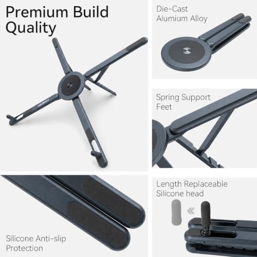 3-in-1 Portable Laptop Stand Magnetic Phone Holder Foldable Riser
