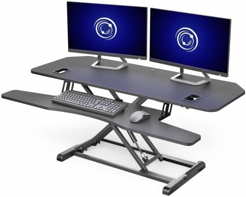 VIVO Black 48 in Corner Standing Desk Converter, DESK-V048KL