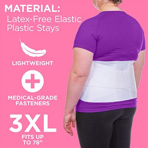 BraceAbility Women's Back Brace for Female Lower Back Pain - Lightweight Soft White Elastic Lumbar Compression Support Belt is Discreet Under Clothes for Ladies, Nurses, Walking (XL)