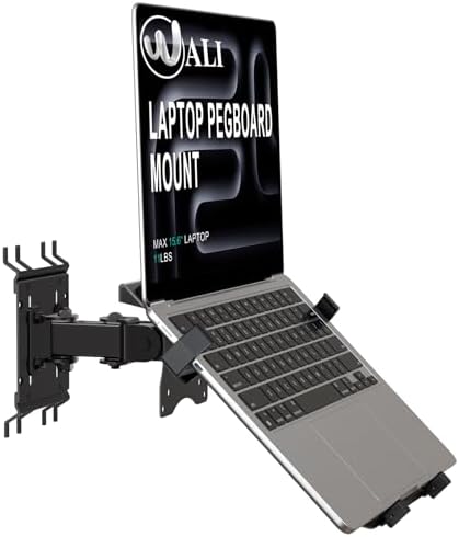 WALI Articulating Pegboard Adjustable Mount for Laptop and Monitor