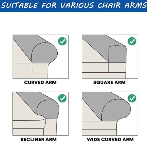 2 Pack Velvet Stretch Armrest Covers - Non Slip Sofa Chair Covers, Soft Elastic Arm Protectors for Living Room Couch, Office Chair, Recliner (Peacock Blue)