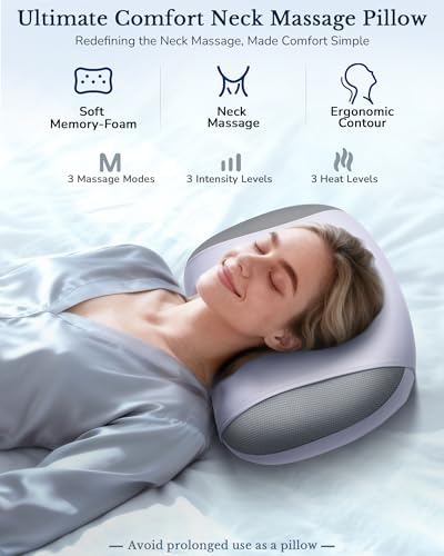3-in-1 Neck Massager Pillow with Heat, 4D Shiatsu Kneading
