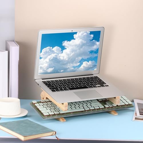 PATIKIL Wooden Laptop Stand 1Pack Dual-Use Laptop Stand Vertical for 10-15