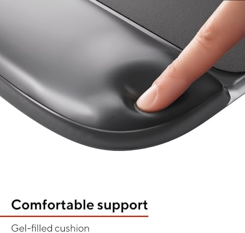 Staples TECH Mouse Pad with Gel Wrist Rest, Non-Slip, Black Crystal