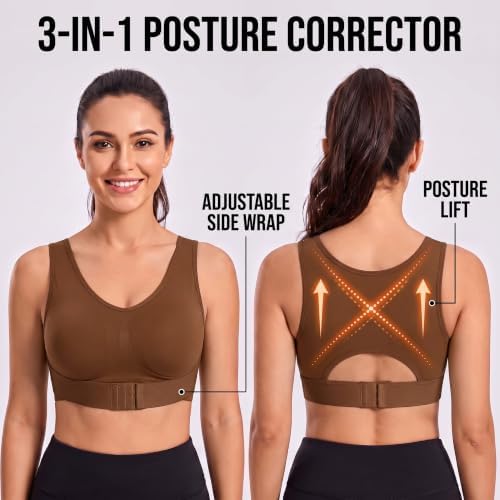 Posture Corrector Bra for Women Wireless Back Support Plus Size Sports Bra