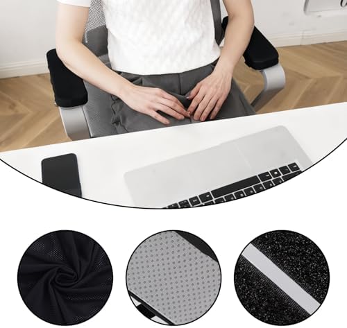 2-Piece,Office Chair Arm Covers,Office Chair Arm Pads,Cooling Gel Pads,Suitable for Gaming Chairs,Armrest with Memory Foam, Adjustable Strap Design