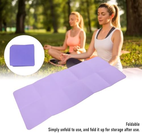 Foldable Fitness Mat, TPE Double Sided Anti Slip Workout Mat, Lightweight Portable Cushion for Yoga Dance Pilates Stretching At Home Office Travel Indoor Outdoor