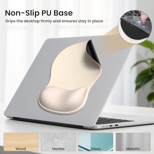 AKIT Ergonomic Mouse Pad and Keyboard Wrist Rest Set,Memory Foam,Apricot