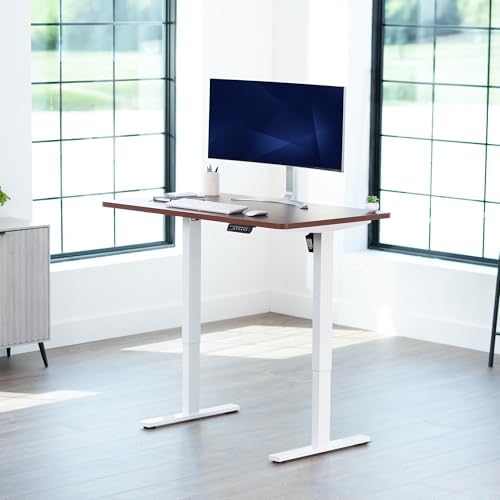 VIVO Dark Walnut 48 x 30 in Standing Desk, DESK-KIT-1W5D