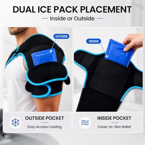 Rotator Cuff Shoulder Brace with Reusable Gel Pack for Women &Men